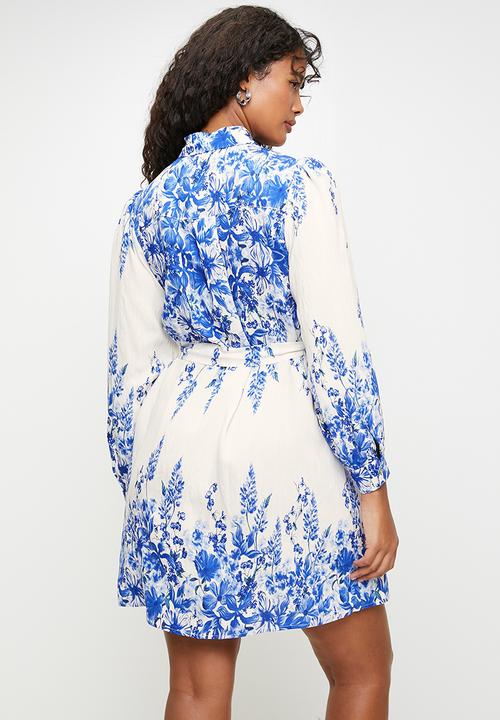 MILLA - blue floral mini dress - blue 