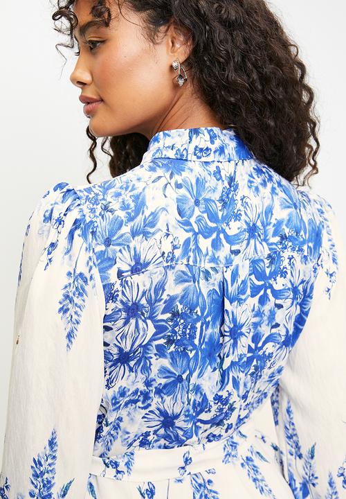 MILLA - blue floral mini dress - blue 