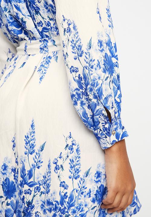 MILLA - blue floral mini dress - blue 