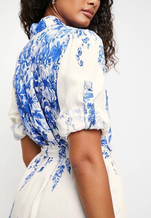 MILLA - blue floral mini dress - blue 