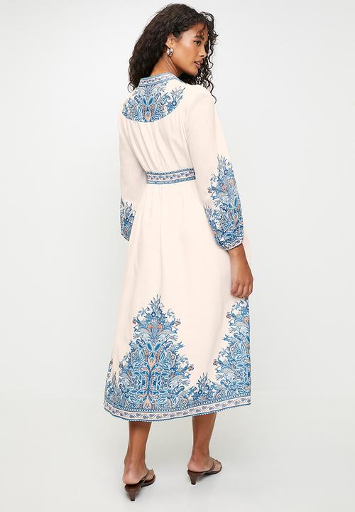 MILLA - Blue Paisley Midi dress