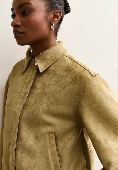 New Look - Suedette bubble hem jacket - lt khaki