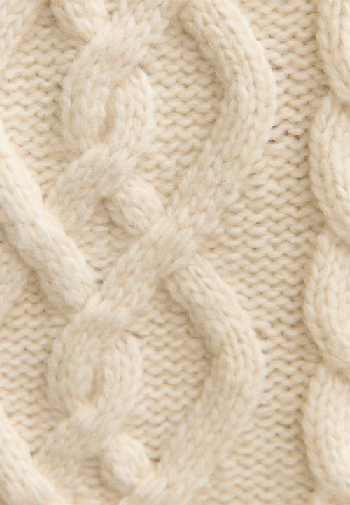 New Look - Cable crew neck - cream