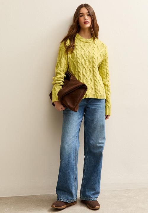 New Look - Cable Knit Jumper - bright green
