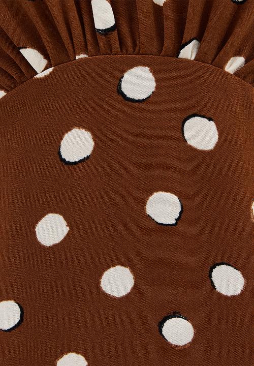 New Look - Dotty spot godet midi - brown