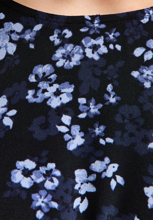 New Look - Ella painted floral godet midi - blue