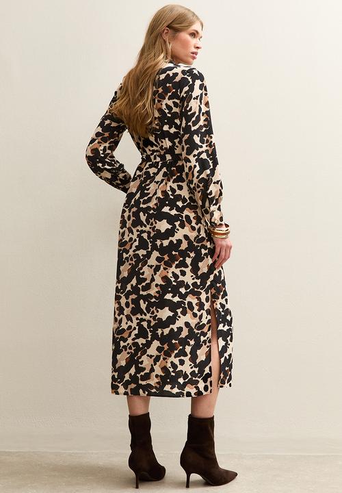 New Look - Poppy mark shirt midi - brown