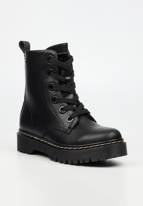 Miss Black - Nirvana 4 lace up flatform ankle boot - black