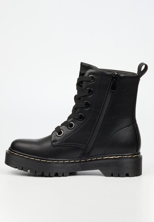 Miss Black - Nirvana 4 lace up flatform ankle boot - black
