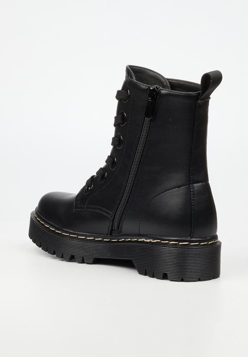 Miss Black - Nirvana 4 lace up flatform ankle boot - black