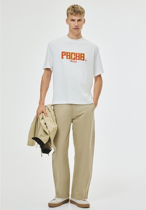H&M - Loose fit T-shirt - white/pacha