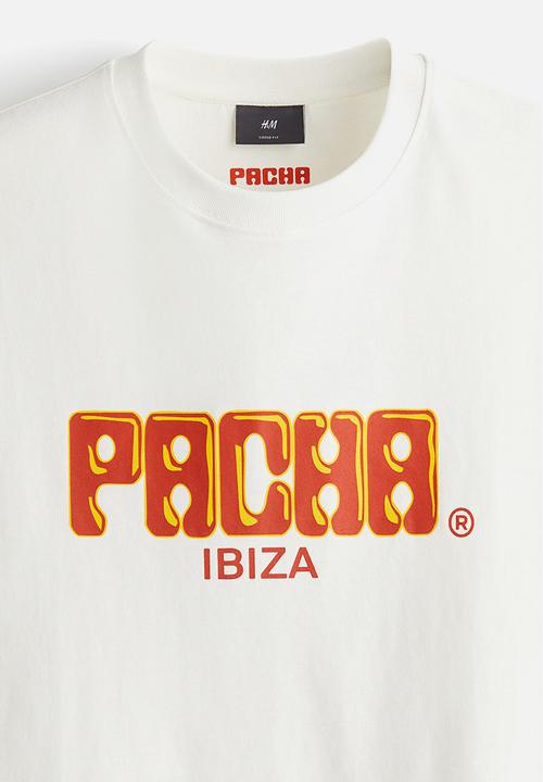 H&M - Loose fit T-shirt - white/pacha