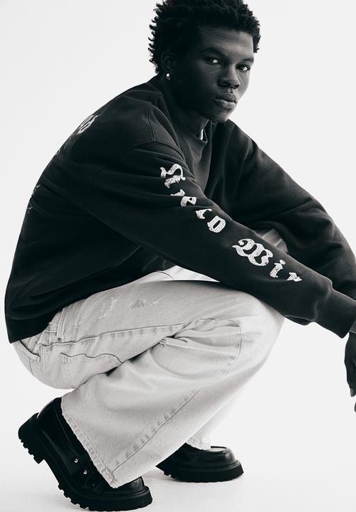 H&M - Oversized fit printed sweatshirt - black/motörhead
