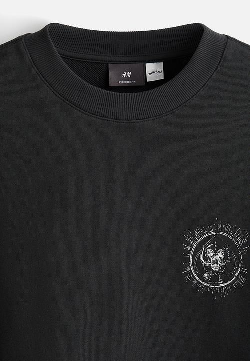 H&M - Oversized fit printed sweatshirt - black/motörhead