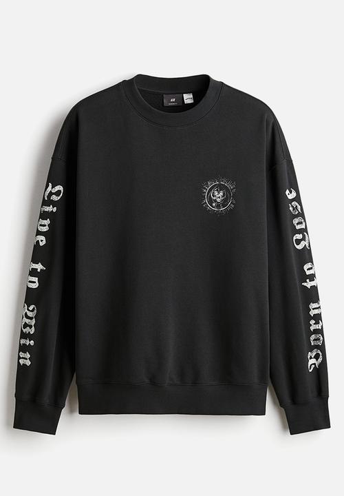H&M - Oversized fit printed sweatshirt - black/motörhead