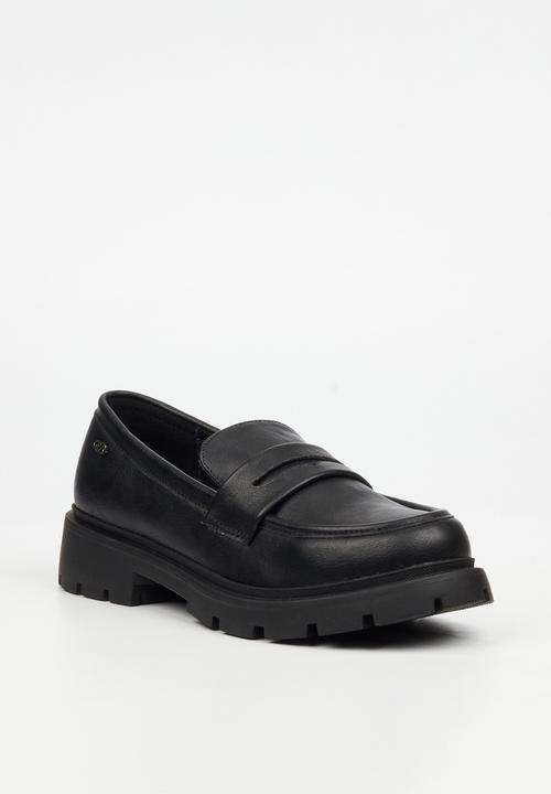 Miss Black - Tipsy 7 penny moc chunky derby - black