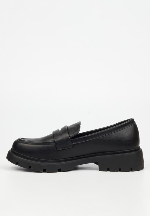 Miss Black - Tipsy 7 penny moc chunky derby - black