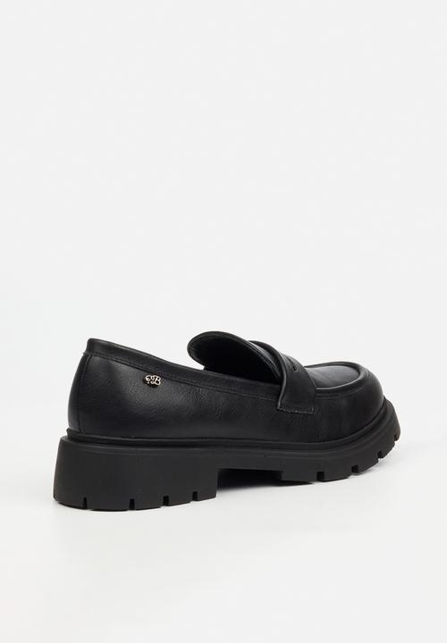 Miss Black - Tipsy 7 penny moc chunky derby - black