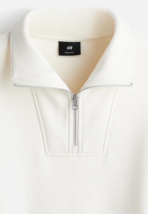 H&M - Regular fit zip-top sweatshirt - cream