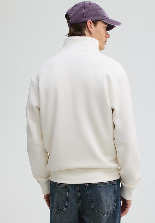 H&M - Regular fit zip-top sweatshirt - cream