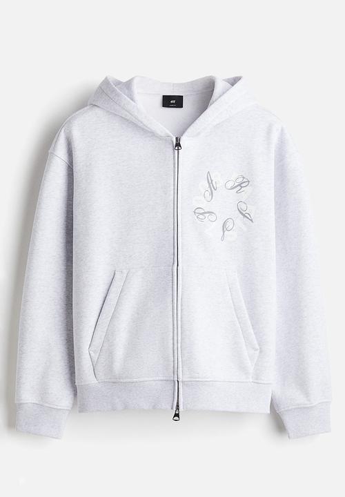 H&M - Loose fit zip-through hoodie - grey paris