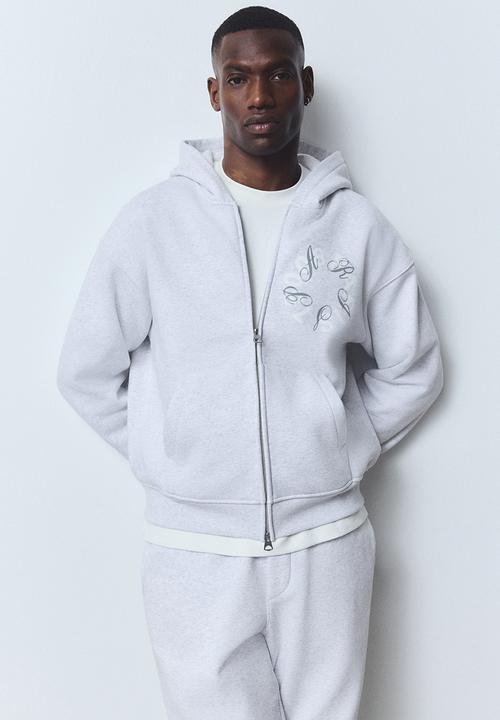 Loose fit zip-through hoodie - grey/paris - 1289806002