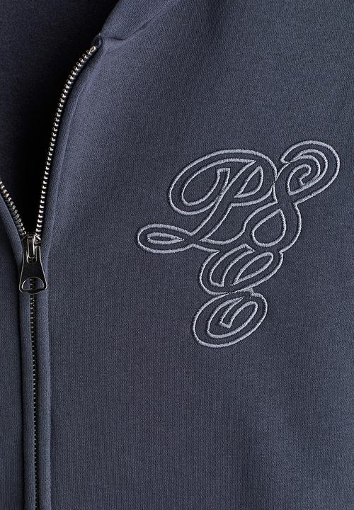 H&M - Loose fit zip-through hoodie - steel blue