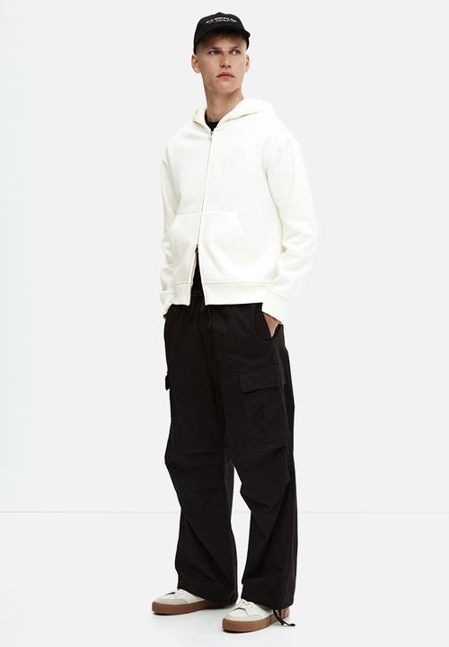 H&M - Loose fit zip-through hoodie - white