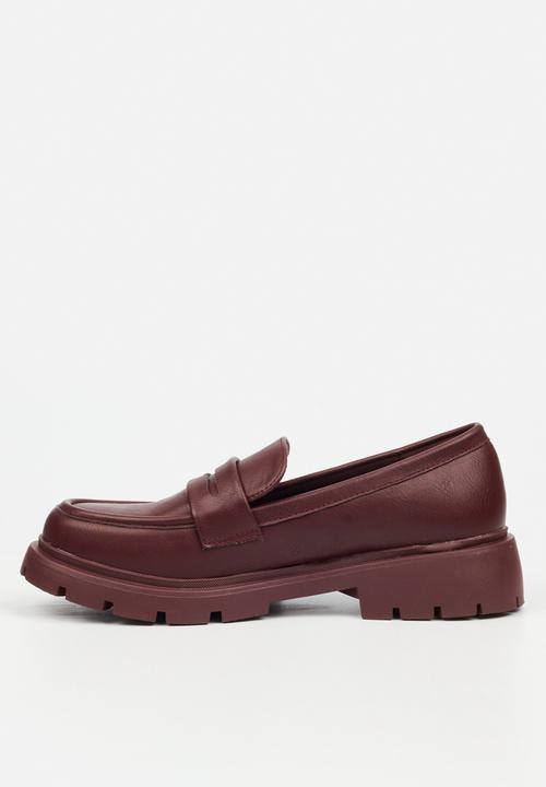 Miss Black - Tipsy 7 penny moc chunky derby - wine
