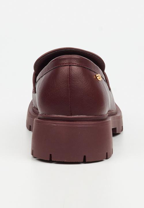 Miss Black - Tipsy 7 penny moc chunky derby - wine