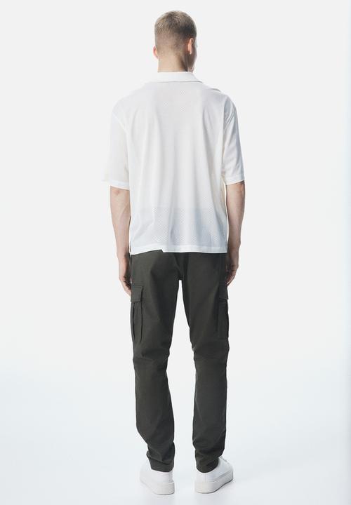 H&M - Slim fit cargo trousers - khaki green