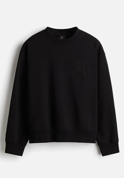 H&M - Regular fit printed sweatshirt - black