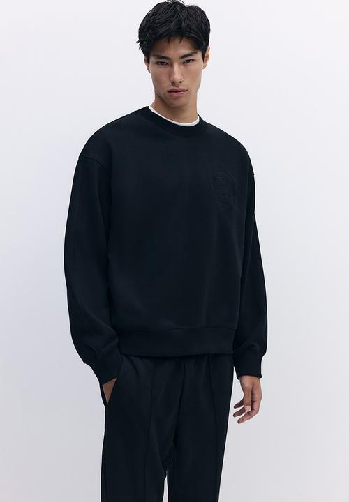 H&M - Regular fit printed sweatshirt - black