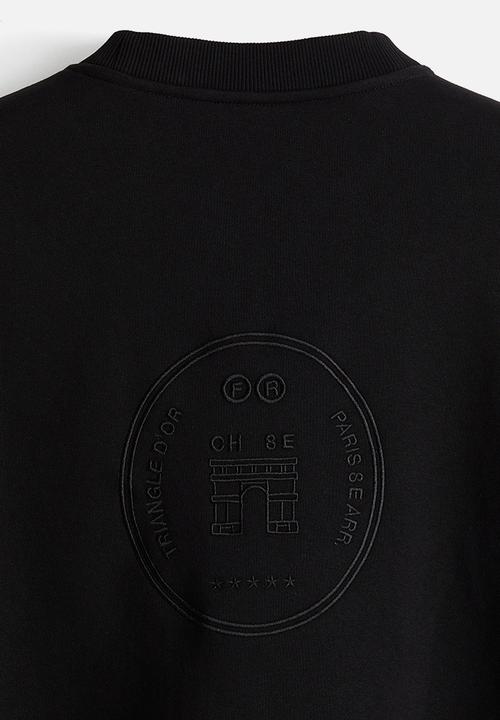 H&M - Regular fit printed sweatshirt - black