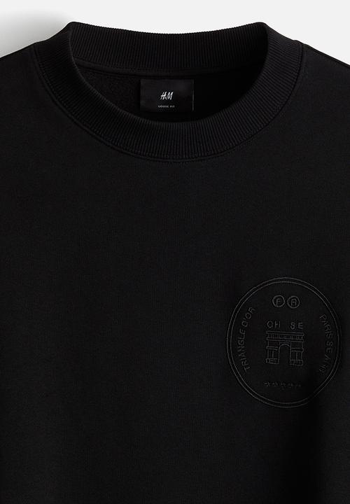H&M - Regular fit printed sweatshirt - black