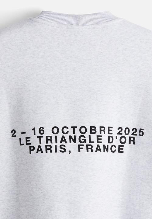 H&M - Regular fit printed sweatshirt - grey marl paris france