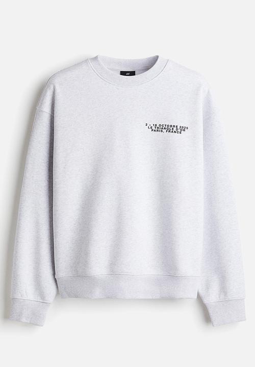 H&M - Regular fit printed sweatshirt - grey marl paris france