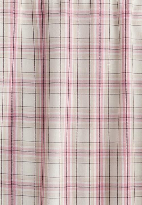 H&M - Relaxed fit poplin trousers - pink/checked