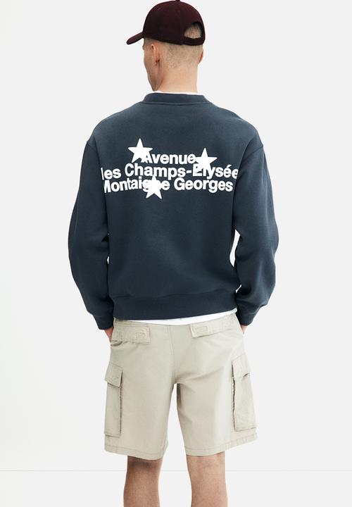 H&M - Regular fit printed sweatshirt - steel blue avenue