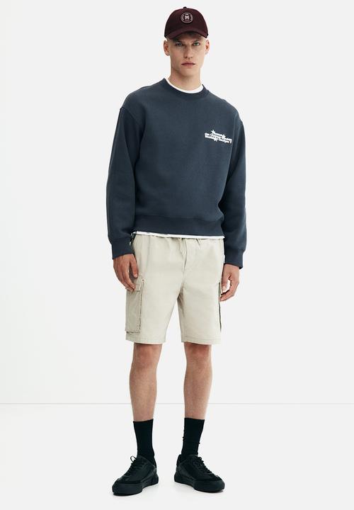 H&M - Regular fit printed sweatshirt - steel blue avenue