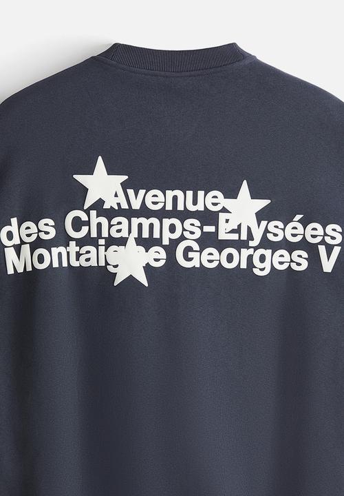 H&M - Regular fit printed sweatshirt - steel blue avenue