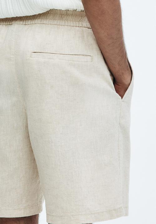 H&M - Regular fit linen-blend shorts - beige