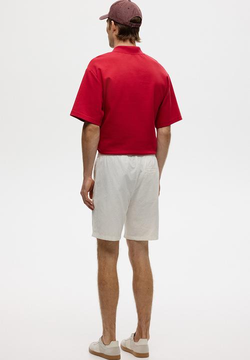 H&M - Regular fit linen-blend shorts - white
