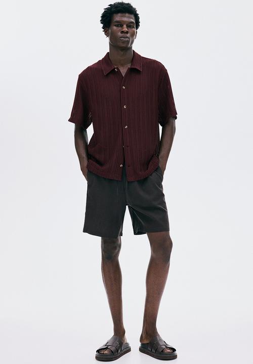 H&M - Regular fit linen-blend shorts - brown