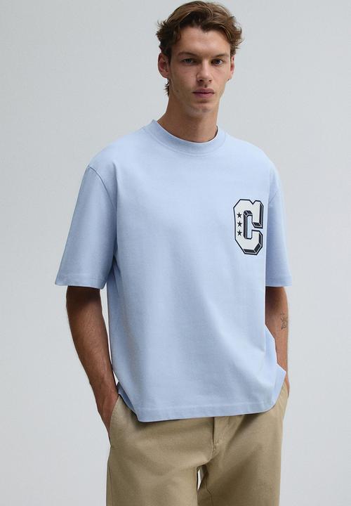 H&M - Regular fit printed t-shirt - light blue