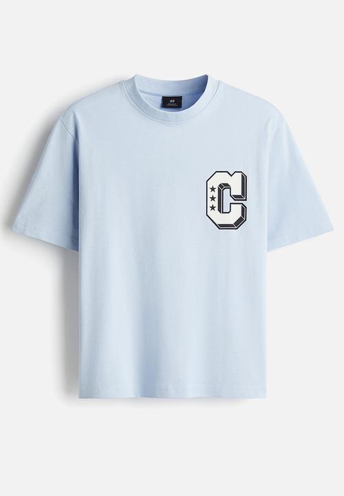 H&M - Regular fit printed t-shirt - light blue