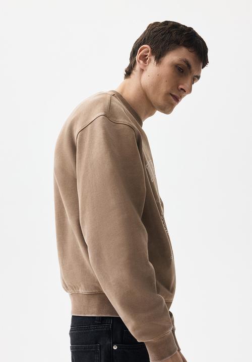 H&M - Loose fit printed sweatshirt - beige/riverside