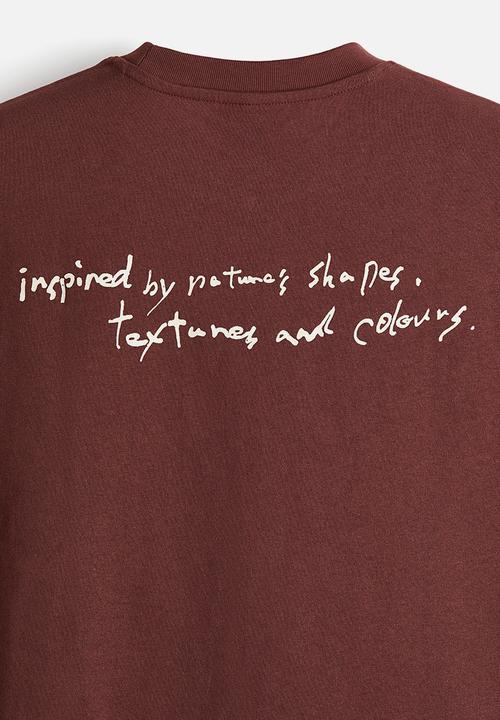 H&M - Regular fit printed t-shirt - red clayworks