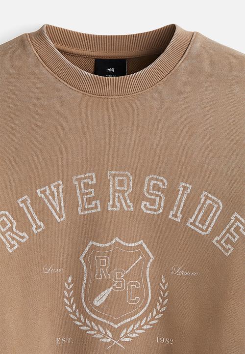 H&M - Loose fit printed sweatshirt - beige/riverside