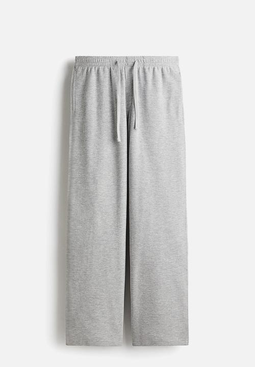 H&M - Waffled cotton pyjama top and bottoms - grey marl